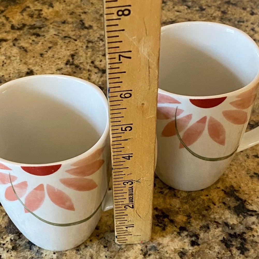 Two Corelle Square Pretty Pink Mugs - Picture 5 of 7
